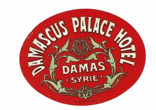 Hotel Damascus Palace Luggage Deco Label (syrie)