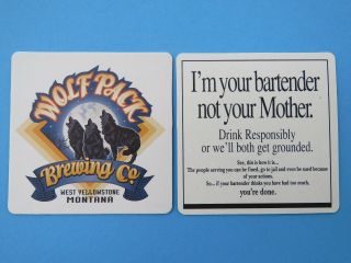 Beer Coaster ^ Wolf Pack Brewing West Yellowstone,  Montana Open 1999 - 2011