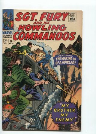 Sgt.  Fury And His Howling Commandos 36 Vintage Comic Book 1963 Vf,  8.  5 Silverage