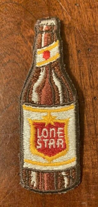 Vintage Lone Star Beer Bottle Patch - Vtg Texas Brewery Embroidered