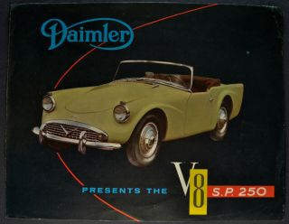 1958 - 1959 Daimler Sp 250 V8 Sports Roadster Brochure Folder