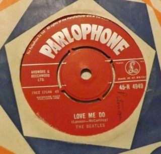 Very Rare The Beatles Love Me Do Red Parlophone 1962 Very 1st Uk Press 7 " 45