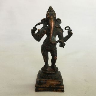 Old Antique Look Copper Hindu Mythological God Statue Ganesha Collectible