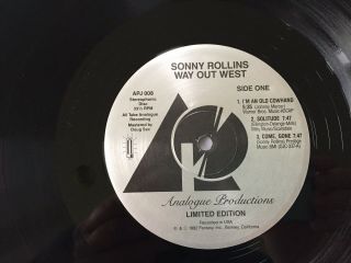 Sonny Rollins Way Out West,  Analogue Productions,  Audiophile 3