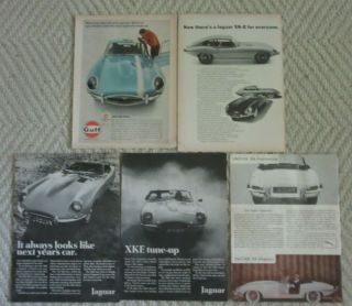 5 Vintage Jaguar E - Type Ad 