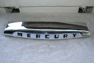 Vintage Mercury Chrome Metal Hood Trunk ? Trim Ornament Sign Gas Oil Sign
