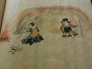 Orig Japanese Hand - Painted Manuscript Album Set (2 vols) Samurai Tactics 1790 2