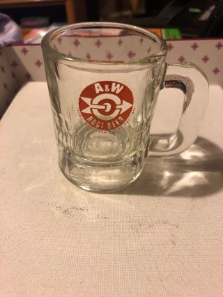 Vintage Small Mini A & W Root Beer Mug Cup - 3.  25 " Tall Arrow