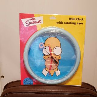Homer Wall Clock The Simpsons Eyeing Donut Wesco