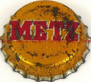 1950s Nebraska Omaha Metz Beer Gold Cork - Lined Crown Tavern Trove