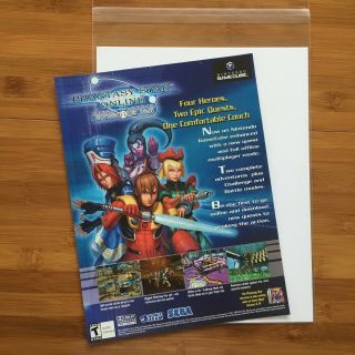 Phantasy Star Online Episode I & II Gamecube Sega 2002 Poster Ad Art Retro Rare 2