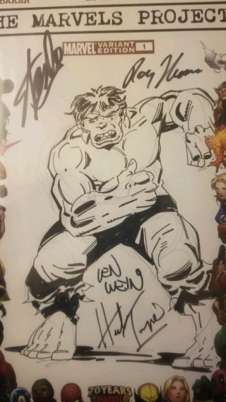 Stan Lee Signed Incredible hulk Sketch By Herb Trimpe art cbcs not cgc 3