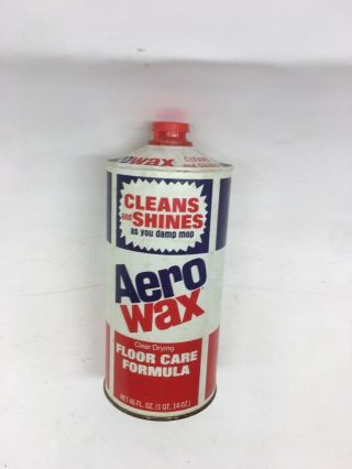 Vintage Aerowax Self - Polishing Floor Wax Can Boyle - Midway Inc Usa 1 Quart Tin