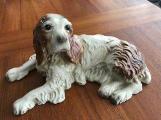 Goldscheider Dog Figurine Porcelain Spaniel Vintage Large