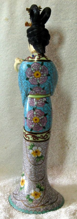 A Realy Vintage Chinese Cloisonné Large Figurine - 13 Inches tall 3