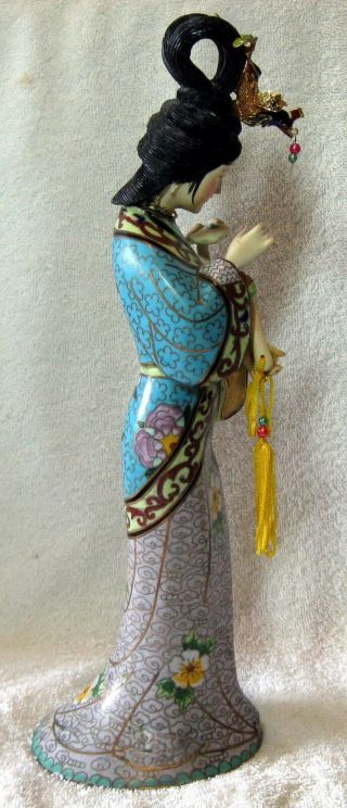 A Realy Vintage Chinese Cloisonné Large Figurine - 13 Inches tall 4