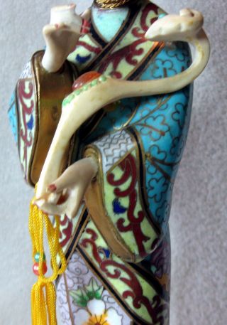 A Realy Vintage Chinese Cloisonné Large Figurine - 13 Inches tall 6