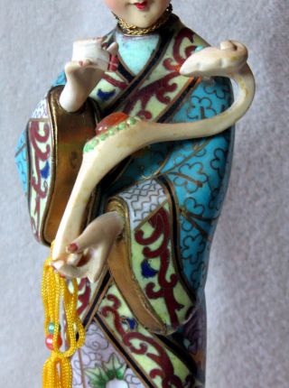 A Realy Vintage Chinese Cloisonné Large Figurine - 13 Inches tall 7