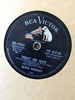 Elvis Presley RCA Victor 20 - 7035 JAILHOUSE ROCK/TREAT ME 78 RPM RECORD 3