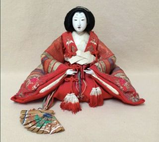Antique Japanese Hina Empress Ningyo Doll Gofun Late Edo/meiji Period