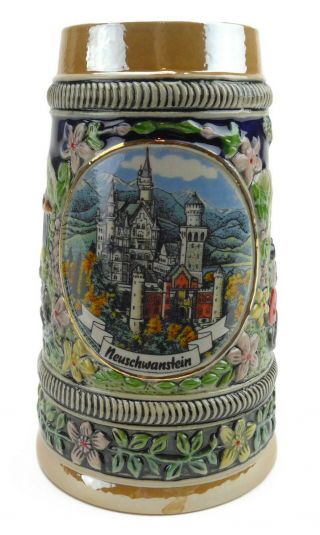 Germany,  German,  Ludwigs Beer,  Bier Stein Shot Glass.  Neuschwanstein,  W.  Handle