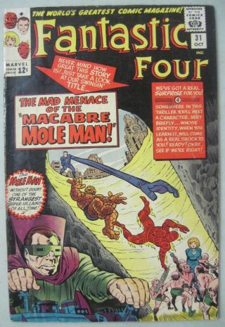 Fantastic Four 31 Marvel Comics 1964 Mole Man Stan Lee Jack Kirby Chic Stone