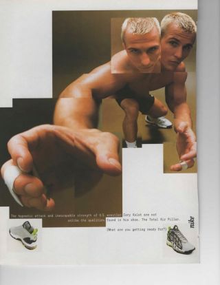 Nike Air Pillar Print Ad Wrestler Cary Kolat " What Are You Getting Ready For? "