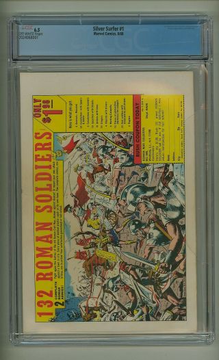 Silver Surfer 1 (CGC 6.  5) O/W pgs; Origin Surfer and Watchers; 1968 (c 23616) 2