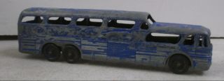 Vintage Tootsietoy Diecast Metal Scenicruiser Blue Painted Greyhound Bus 7 "