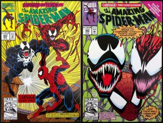 The Spider - Man 362 & 363 2nd Full Carnage.  Plus Venom Marvel 1992