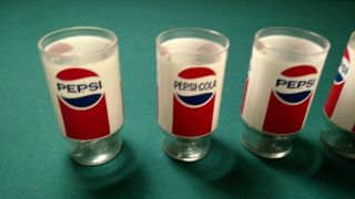 4 Vintage 12oz.  Pepsi - Cola Glasses