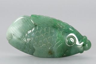 Chinese Exquisite Handmade fish Carving jadeite jade Pendant 2