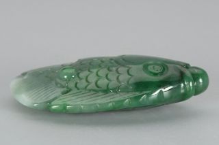 Chinese Exquisite Handmade fish Carving jadeite jade Pendant 4