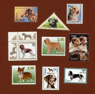50 Dog Postage Stamps,  All Different,  All Mnh