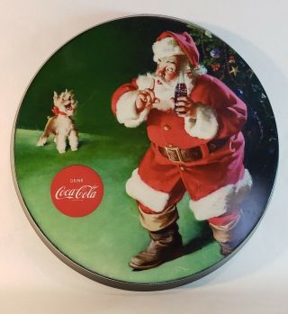 Coca Cola Bottle Cap Round Metal Wall Hanging Christmas Holiday Decor