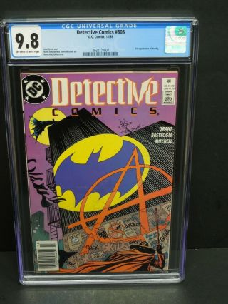 Dc Detective Comics 608 1989 Cgc 9.  8 Wp 1st Anarky Appearance Newsstand Upc