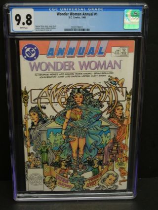 Dc Comics Wonder Woman Annual 1 1988 Cgc 9.  8 White Pages George Perez