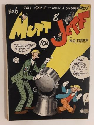 Mutt & Jeff 6 (vg,  4.  5) 1942 By Bud Fisher Golden Age Cartoon Comics
