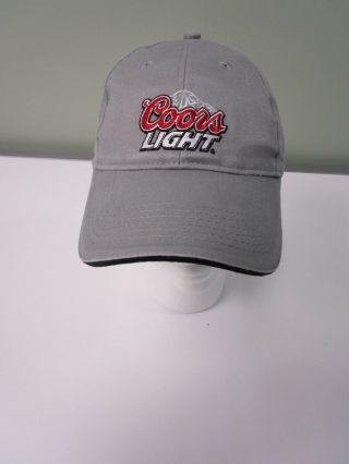 Coors Light Ball Cap Hat Beer Adjustable 100 Cotton Gray Mens One Size