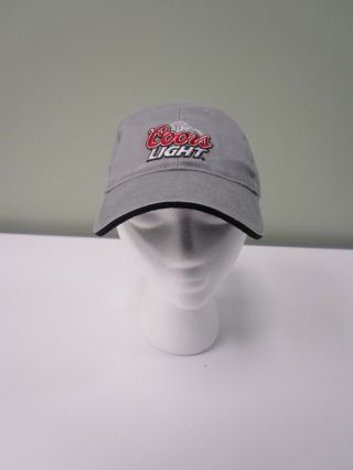 COORS LIGHT BALL CAP HAT BEER ADJUSTABLE 100 COTTON GRAY MENS ONE SIZE 3