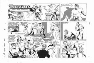 Vintage 1989 Gray Morrow Tarzan Sunday Page Black And White Proof 11/5/89