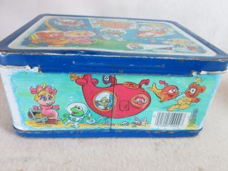 Vintage 1985 Jim Henson ' s Muppet Babies metal lunch box & Thermos set 6