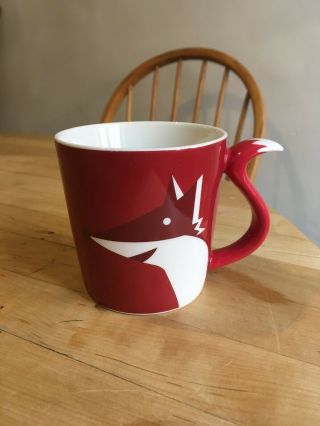 Starbucks 2012 Red Fox Coffee Mug Cup 8 Oz Tail Handle Small Espresso Tea
