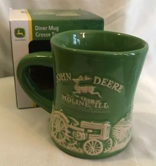 John Deere Diner Mug Green Relief Moline,  Ill.