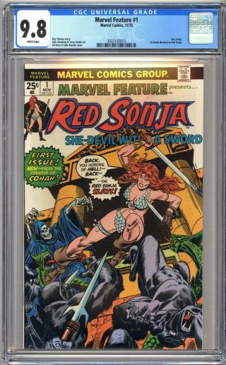 Marvel Feature 1 Cgc 9.  8 - White - 1st Book Dedicated To Red Sonja 1975