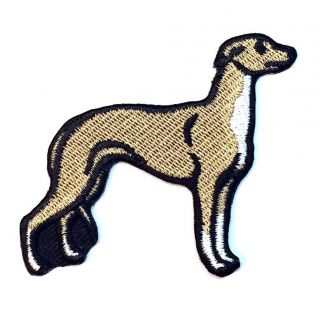 Whippet Iron On Embroidered Patch