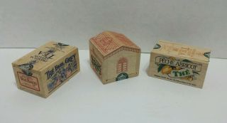 3 Small Wooden Mlesna Empty Tea Boxes