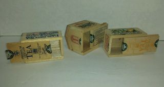 3 Small Wooden MlesnA Empty Tea Boxes 2