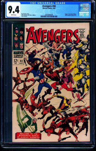 Avengers 44 Cgc 9.  4 White Pages Origin Of Black Widow Mcu 2nd Red Guardian 43