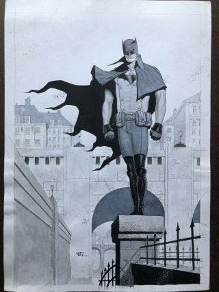 Batman Art Pen And Ink Marcos Marz 11”x17” Comic Art Page
